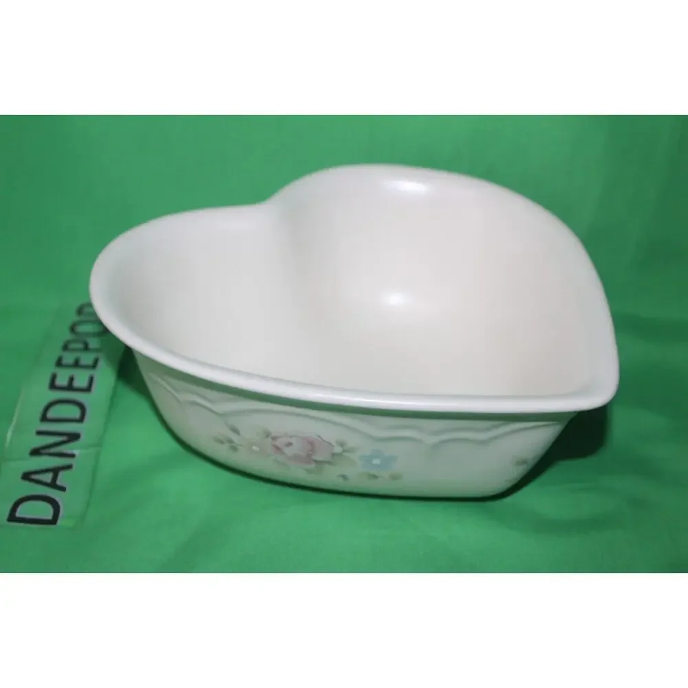Pfaltzgraff Heart Shape Tea Rose Pattern Stoneware Bowl
